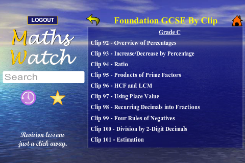 MathsWatch GCSE Screen 3