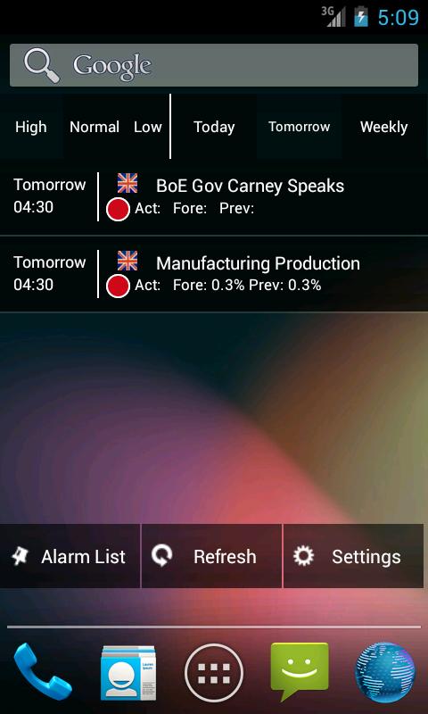 Forex Calendar Notifier Screen 3