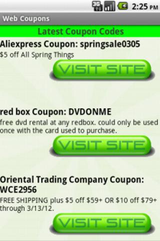 Web Coupons Screen 3