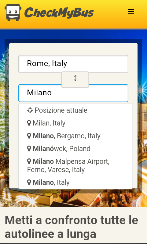 Android application CheckMyBus: Compare and find cheap bus tickets screenshort