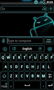 GOKeyboard Theme Glow Cyan