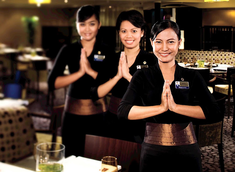 Head to Tamarind about Holland America's Nieuw Amsterdam for food evoking the rich culinary traditions of Southeast Asian, China and Japan, served by attentive crew members. 