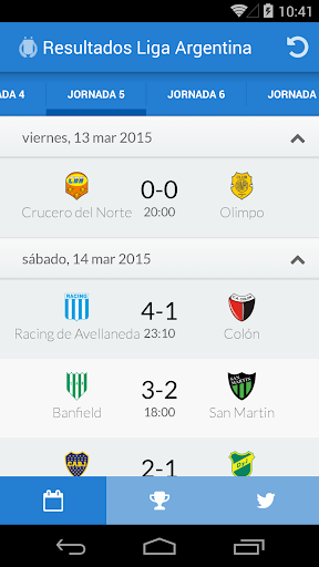 Resultados Liga Argentina