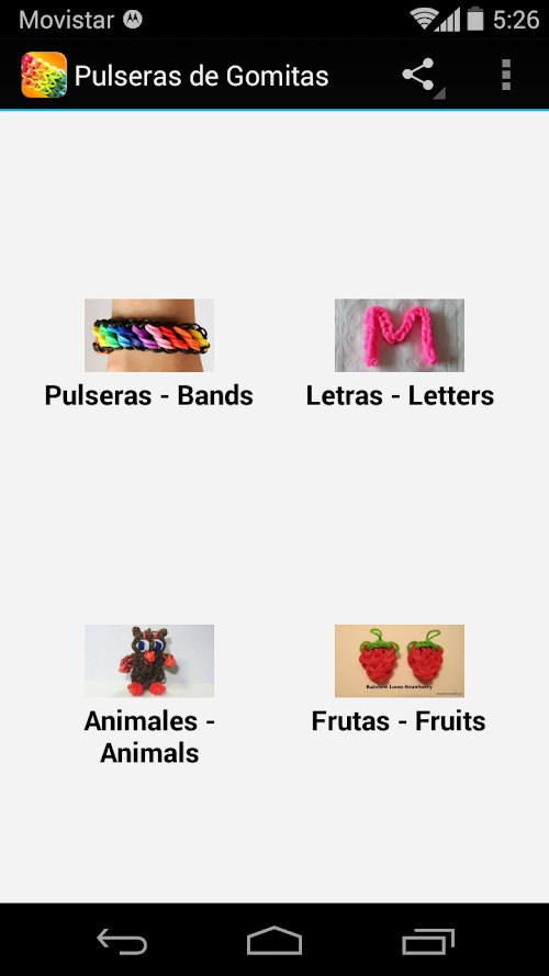 Android application Rubber Band bracelets screenshort