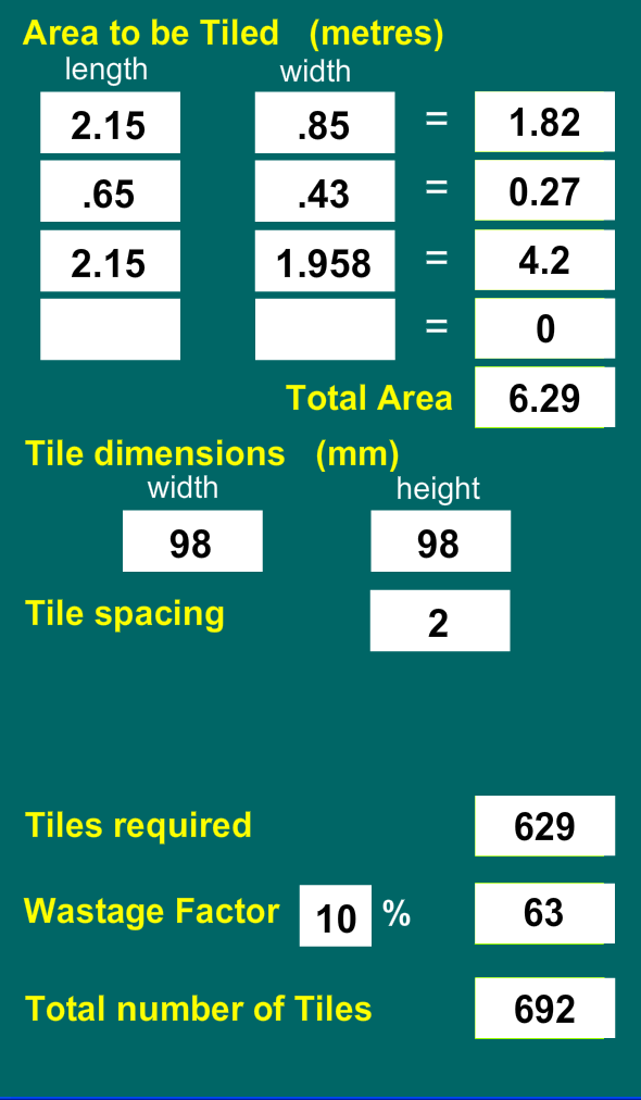 Tiles Mojo (metric) Screen 2