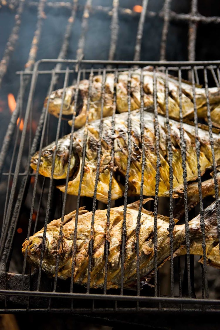 Fish on the grill in San Blas, Mexico.