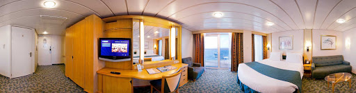 Liberty-of-the-Seas-accessible-suite-balcony - The accessible suites on Liberty of the Seas are designed with extra turning space, wider doorways, a private balcony and other modified amenities tailored to people using wheelchairs. 