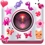 Cover Image of Скачать Cute Girl Stickers Photo Booth 2.0 APK