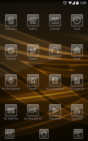 Next launcher Theme BlackGlass v4.1.1