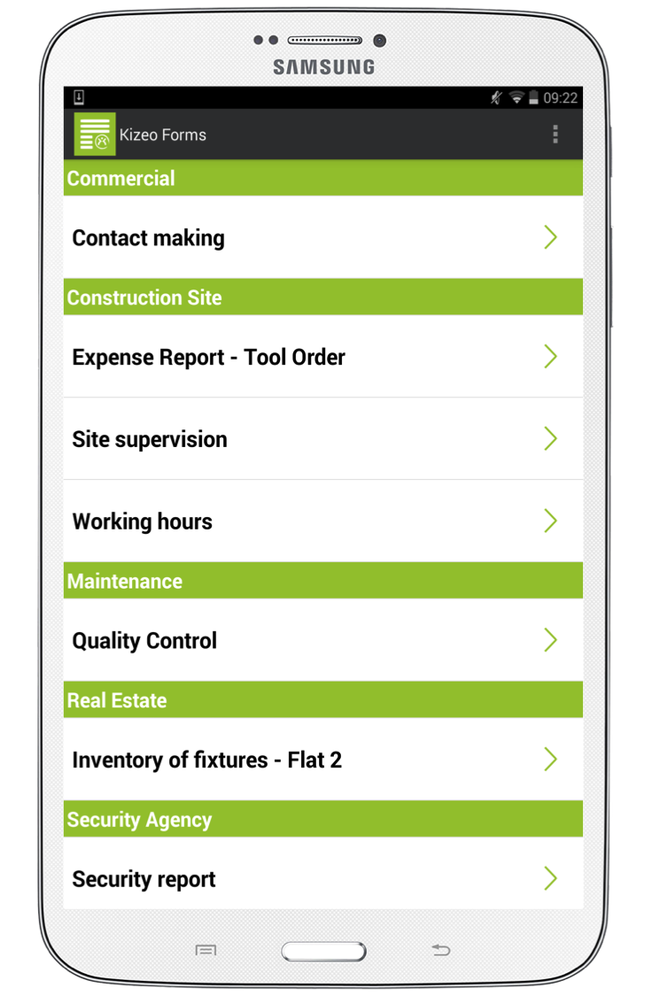 Android application Kizeo Forms 2011 screenshort