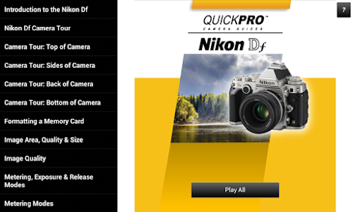 Android application Guide to Nikon Df screenshort