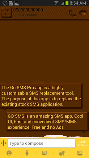 GO SMS Chocolate Theme