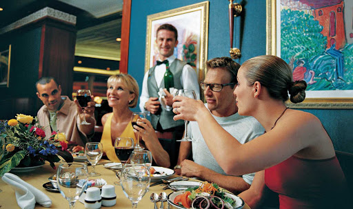 Voyager-of-the-Seas-dining-couples - Voyager of the Seas dining options range from formal to the very casual.