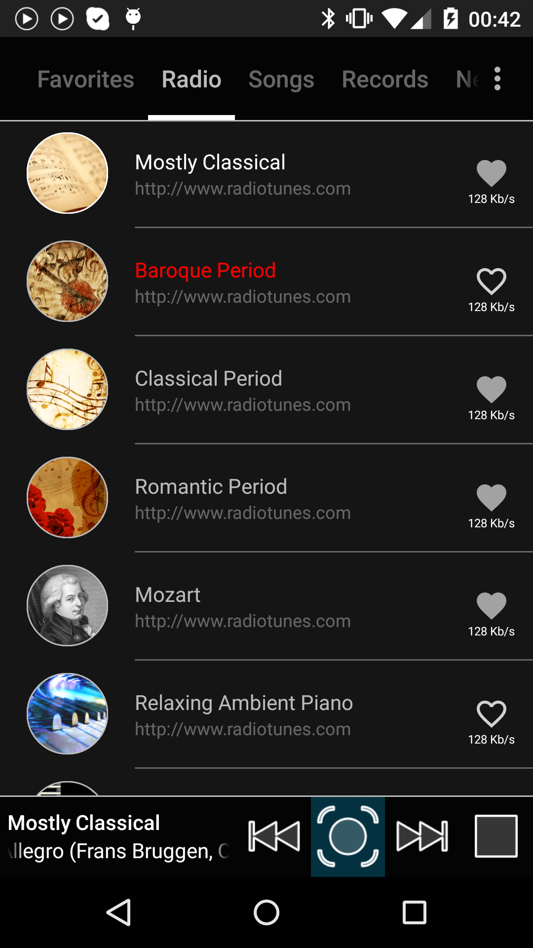 Android application Classical Music screenshort