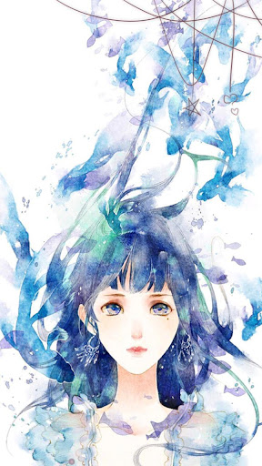 blue girl live wallpaper