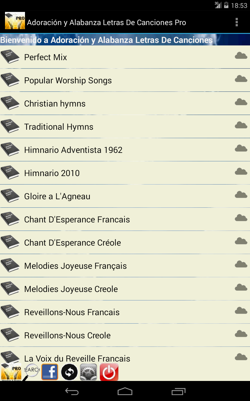 Android application Worship and Praise Lyrics Pro screenshort