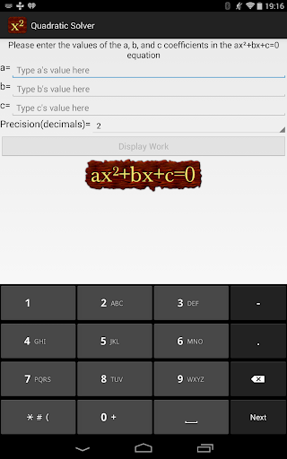 Quadratic Equation Solver