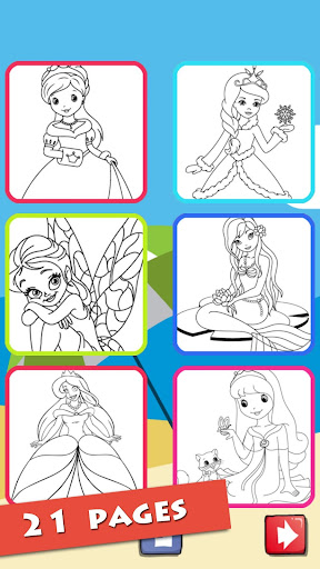 Princess Girls Coloring Book