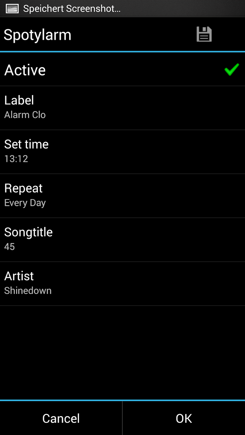 Spotylarm Spotify-Music-Alarm Screen 2