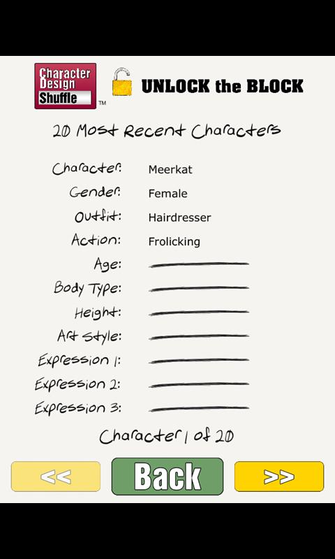 Character Design Shuffle Screen 3