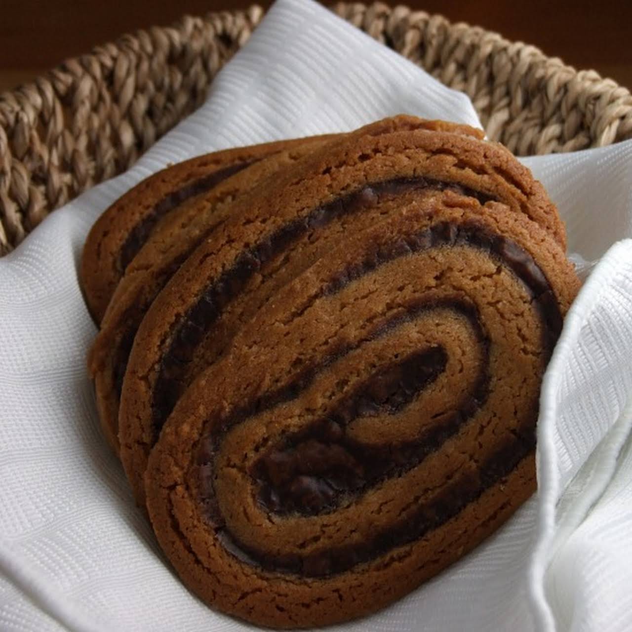 Chocolate- Swirled Peanut Butter Cookies