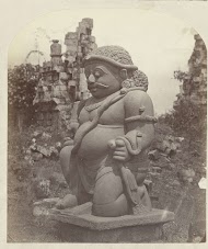 Candi Sewu (Temple complex)(Buddhist) one of the two colossal rakshasas at the east entrance. Yogyakarta district, D.I. Yogyakarta province, 8th -9th century.