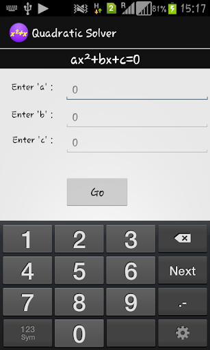 Quadratic Equation Solver