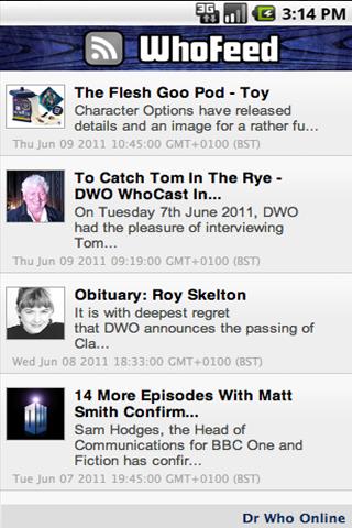 Doctor Who: WhoFeed Screen 2