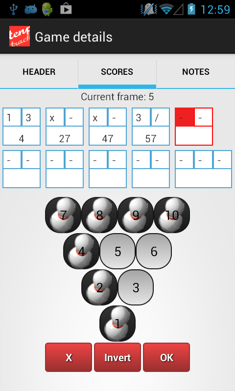 Tenpin Bowling Tracker Screen 3