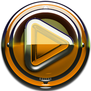 Poweramp skin Orange Glas luxe logo
