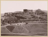 Gezicht op de Akropolis van Athene, gezien vanaf het zuidwesten