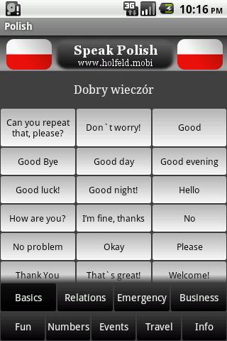 Android application Speak Polish screenshort