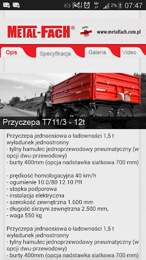 Metalfach Przyczepy 1.5