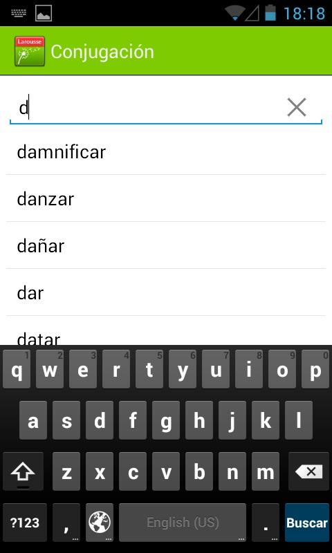 Android application Larousse Conjugation screenshort