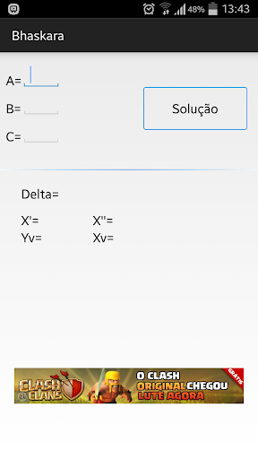 Bhaskara Calculator