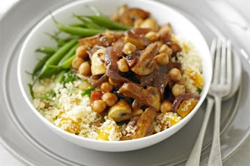 Moroccan mushrooms with couscous