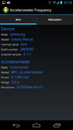 Accelerometer Frequency