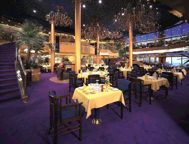 The elegant dining area aboard Holland America's Zaandam.