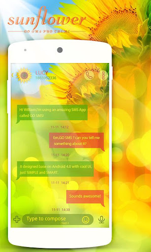 GO SMS PRO SUNFLOWER THEME