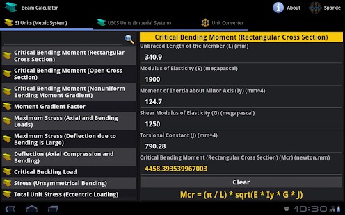 Beam Calculator Tablet Screenshots 0