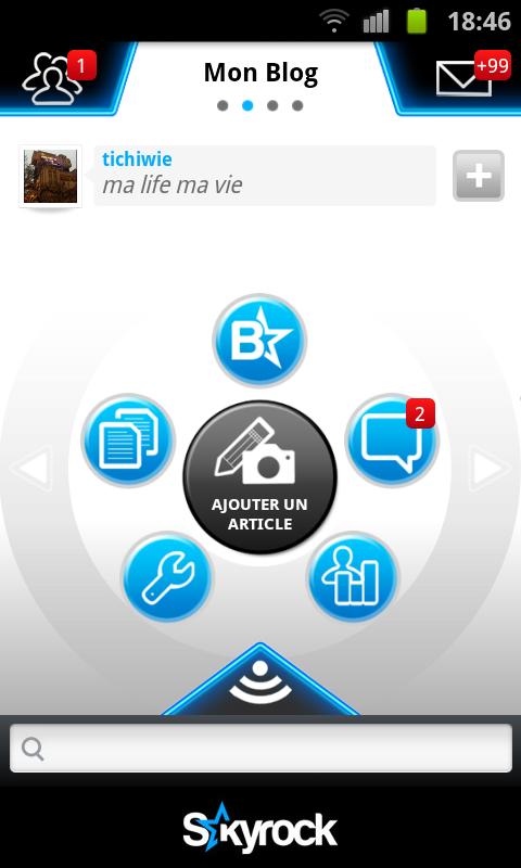 Android application Skyrock.com screenshort