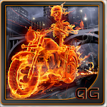 Skeleton Rider In Fire LWP Apk