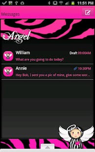 Download GO SMS - Pink Zebra Angel APK for Android