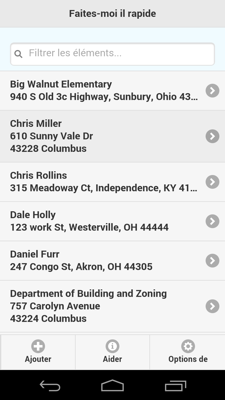 Android application Get Me There Quick! screenshort