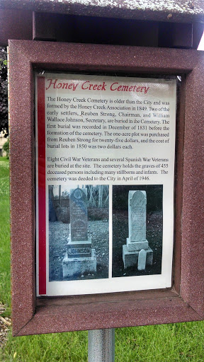 Honey Creek Cemetery Sign