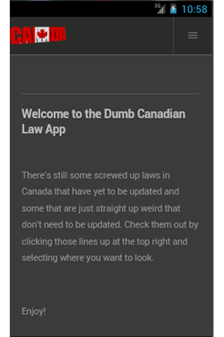 【免費娛樂App】Dumb Canadian Laws-APP點子