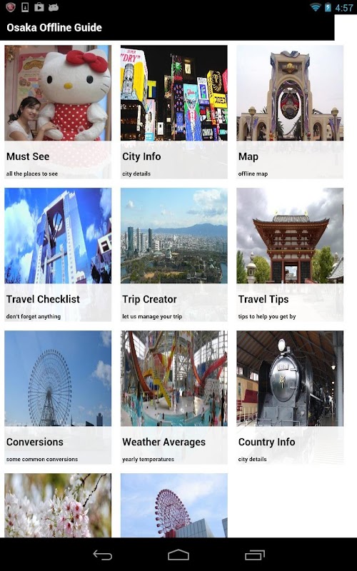 Android application Osaka Offline Travel Guide screenshort