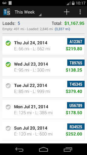 Trucker Load Sheet