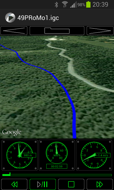 Android application IGC Map Player screenshort