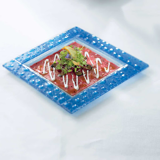 The Angus beef carpaccio is the perfect starter to a meal at Celebrity Cruises's Blu restaurant.